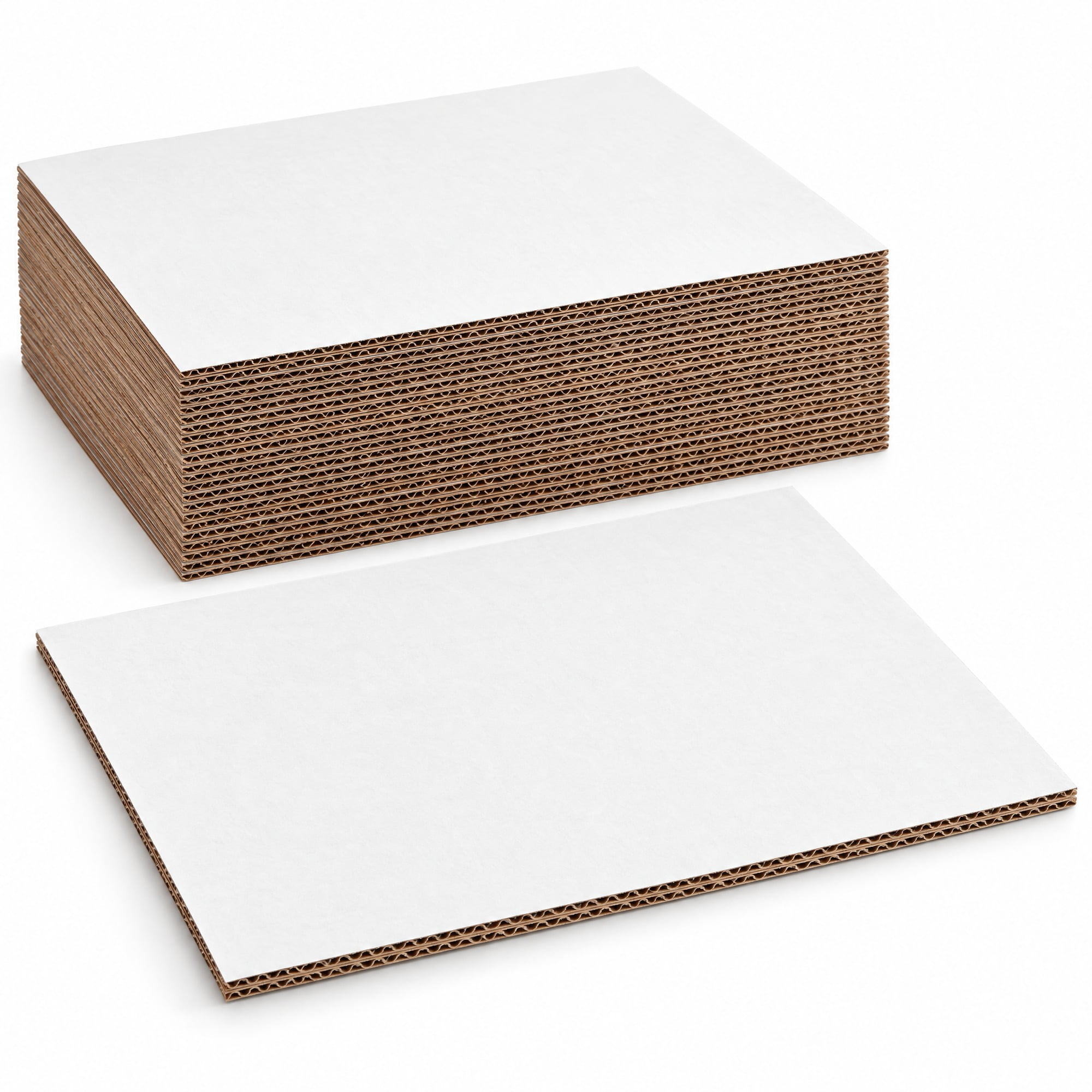 Glownary 18 x 14 Inch White Corrugated Rectangle Cake Pad, Double Wall ...