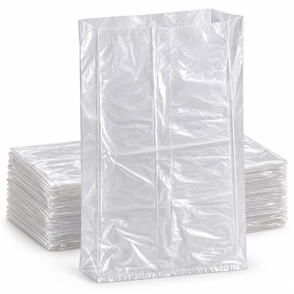 Glownary 18 x 14 x 36 Inch Clear Gusseted Polyethylene Bag, 3 Mil, Side ...