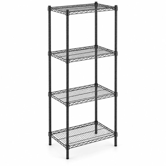 Glownary 18 x 24 Inch NSF Black Epoxy 4-Shelf Kit with 72 Inch Posts ...