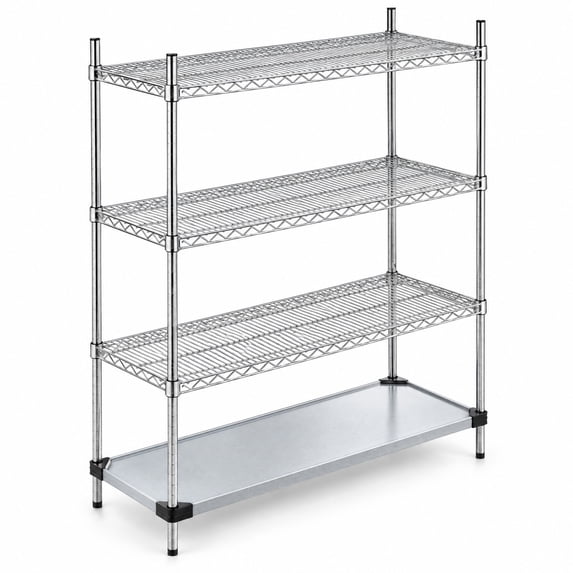 Glownary 18 x 54 Inch NSF Chrome Wire Shelving Kit, 4 Shelves with ...