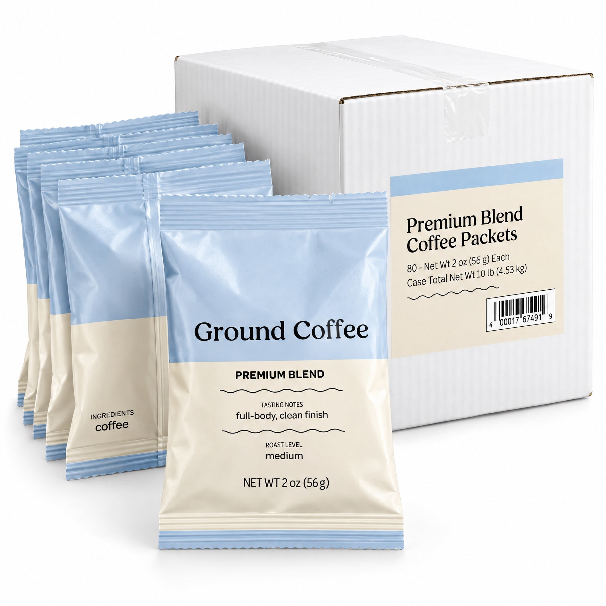 Glownary 2 Ounce Medium Roast Coffee Packets, Ground, 80 Count ...