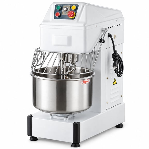 Glownary 20 Quart Spiral Dough Mixer, Two Speed, 28 lb Capacity, 120 Volts, 2 hp, With Timer, Belt Driven
