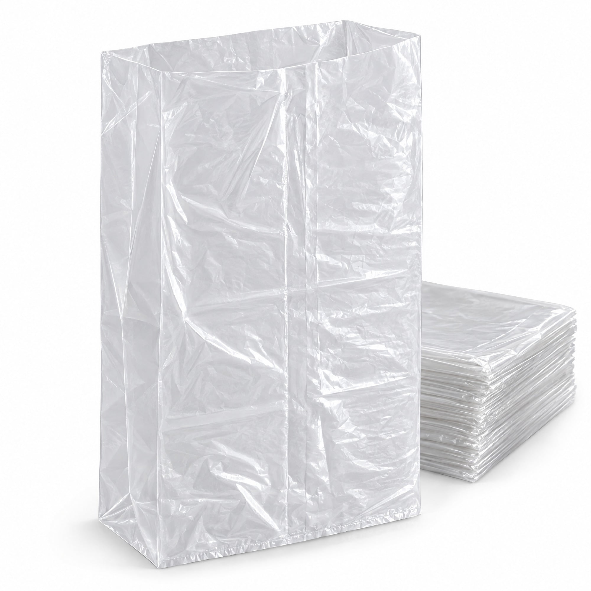 Rectangular Sides Signs Glownary 24 x 12 x 36 Inch Clear LDPE Plastic Gusseted Bag, 3 Mil ...