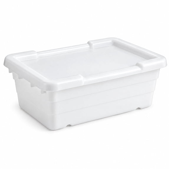 Glownary 25 x 15 x 8 Inch Polyethylene Meat Lug Tote Box with Lid ...