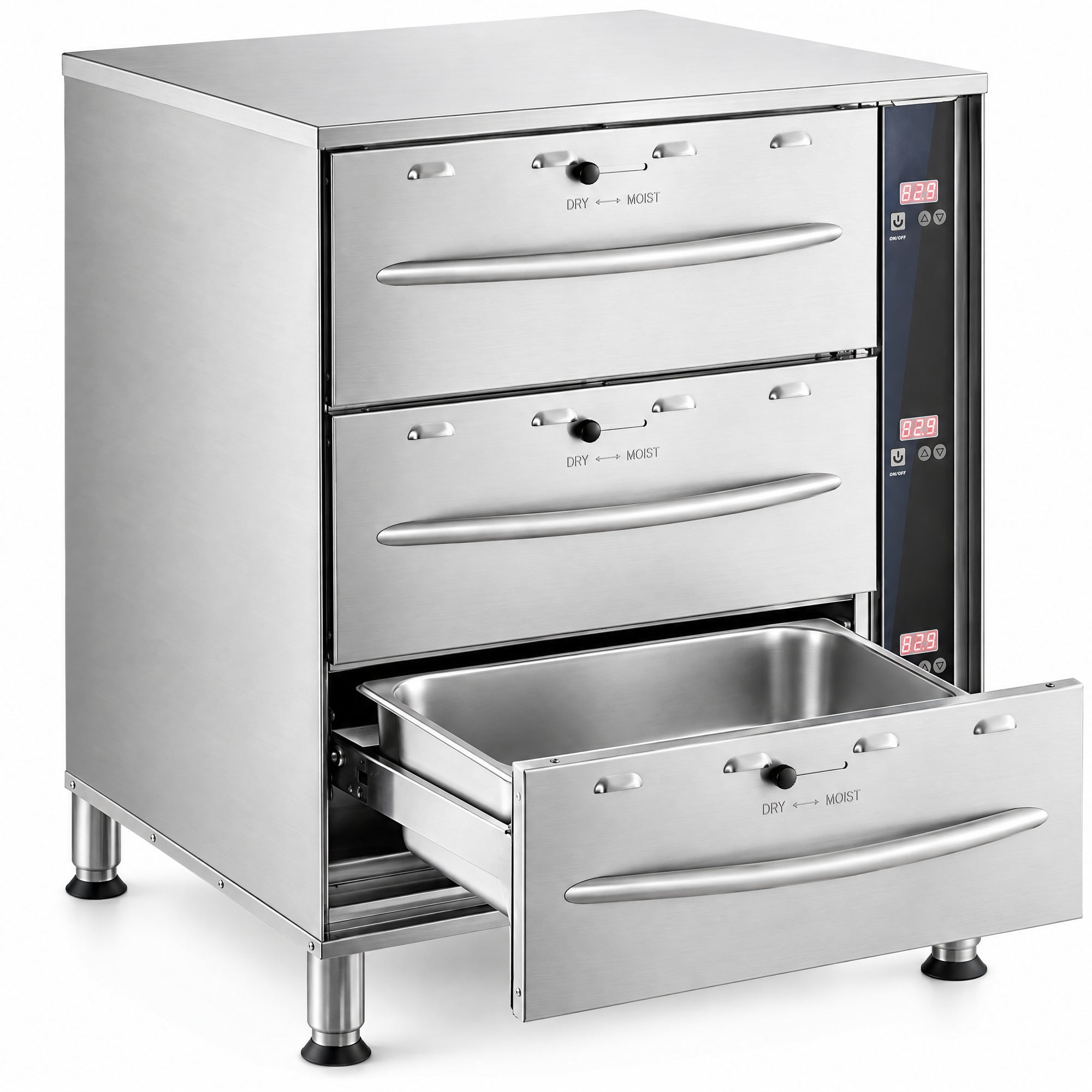 Glownary 27 3/4 Inch Triple Freestanding Drawer Warmer with Digital ...