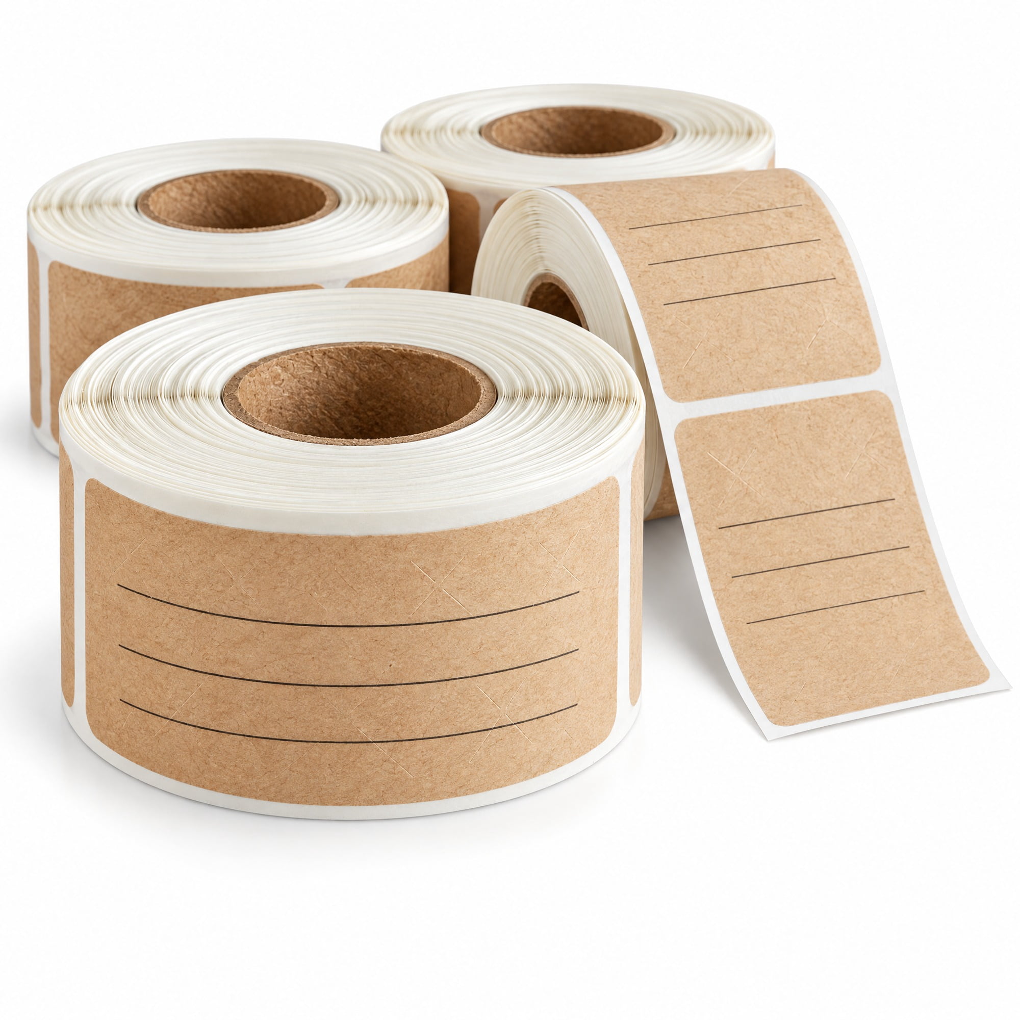 Paper Powder Lable Glownary 3 x 1 Inch Brown Kraft Paper Tamper Evident Label, Rectangle ...