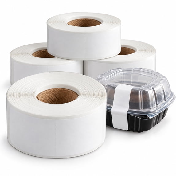 Glownary 3 x 1 Inch White Paper Tamper Evident Label, Rectangle ...