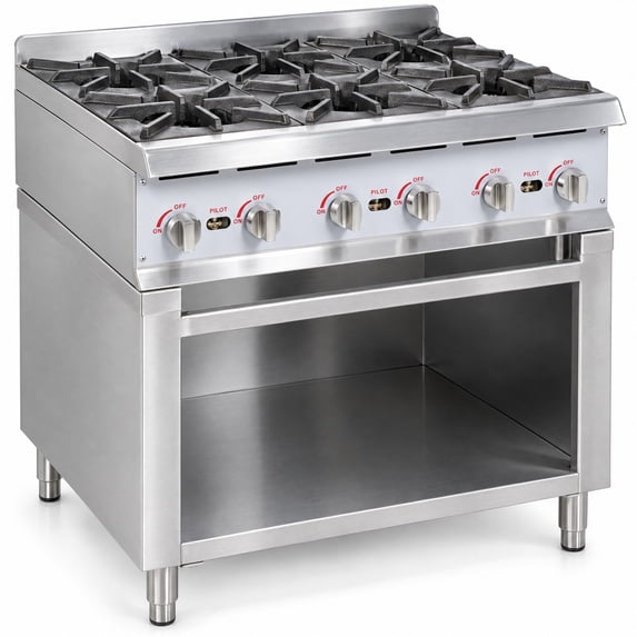 Cook Range Dimensions Glownary 36 Inch Natural Gas 6 Burner Range with Storage Base, Steel ...