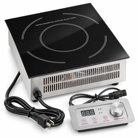 Glownary 3800W Drop In Induction Range, Stainless Steel and Glass, Remote Control, 208-240V, 12.63 x 13.38 x 4.5 Inches