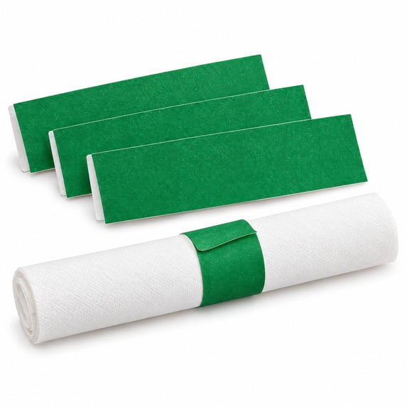 Glownary 4.25 Inch Green Paper Napkin Band, Self Adhering, 2,000 Count ...