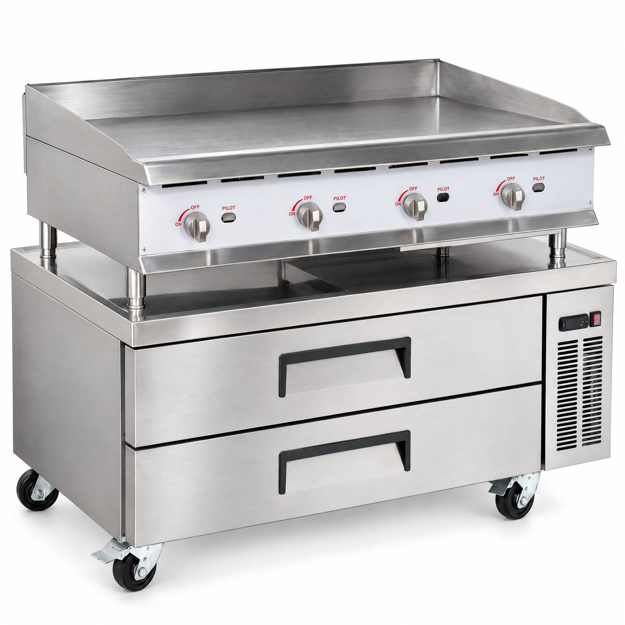 Glownary 48 Inch Natural Gas Countertop Griddle with Manual Controls ...