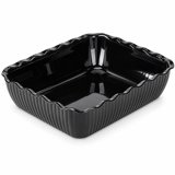Glownary 5 Quart Rectangular Deli Crock, Black SAN Plastic, 13 x 10.3 x ...