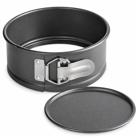 Glownary 6 Inch Springform Cake Pan, Aluminized Steel, Non-Stick, Round, Straight Sides, Removable Bottom, Oven Safe to 500F, Dishwasher Safe