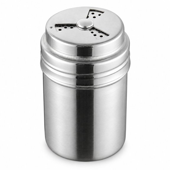 Glownary 6 oz Adjustable Stainless Steel Dredge Shaker, Round, Silver