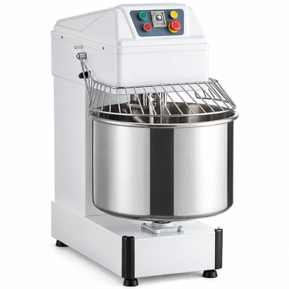 Glownary 60 Quart Spiral Dough Mixer, 220V 1 Phase, 4 hp, Two Speed, With Timer, Belt Driven, 88 lb Capacity