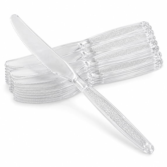 Glownary 7 5/8 Inch Extra Heavy Weight Clear Polystyrene Knife, 1,000 ...