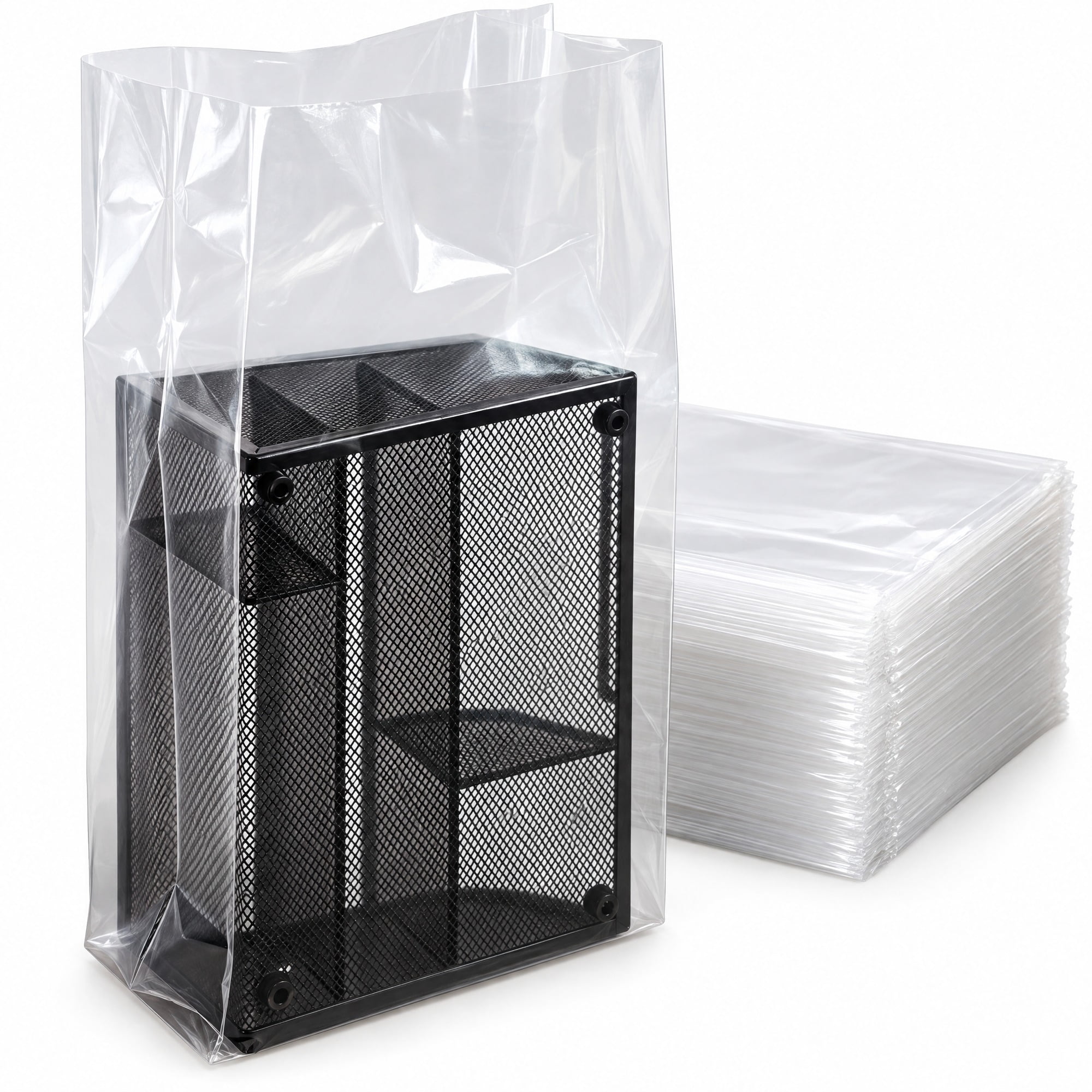 Rectangular Sides Signs Glownary 8 x 4 x 15 Inch Clear LDPE Plastic Side Gusset Bag, 3 Mil ...