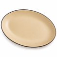 Glownary 9.5 x 6.5 Inch Harvest Tan Matte Stoneware Platter, Oval Coupe ...
