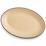 Glownary 9.5 x 6.5 Inch Harvest Tan Matte Stoneware Platter, Oval Coupe ...