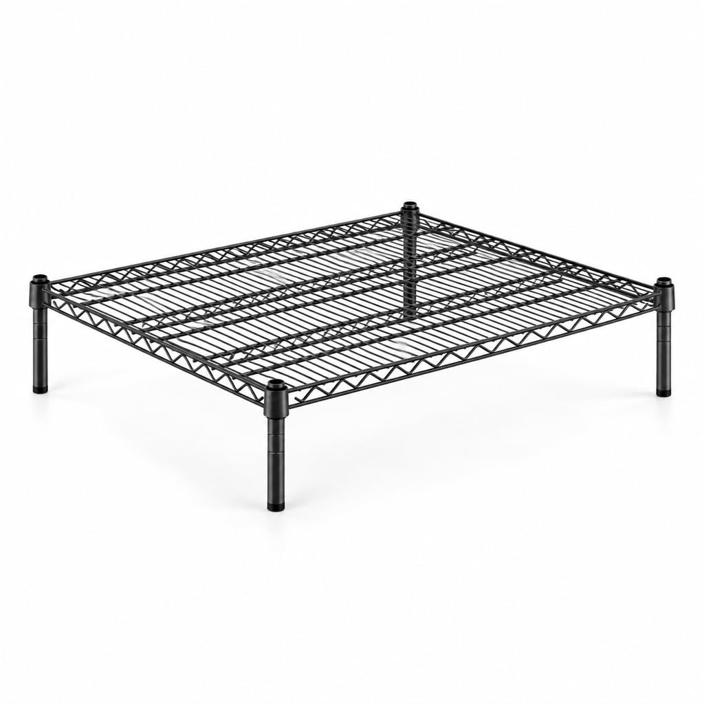Glownary Black Epoxy Wire Dunnage Rack, NSF Listed, 30x36 Inch Shelf ...
