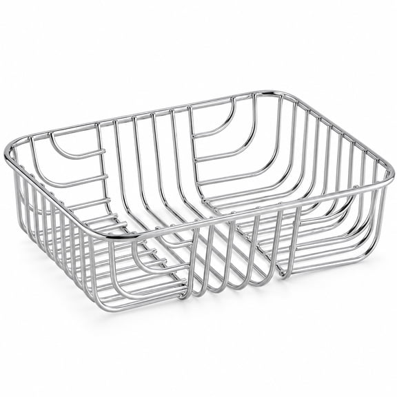 Glownary Chrome Wire Basket, Pack of 12, Rectangular Metal Serving Tray, 9x6x2.5 Inches, Silver, Stackable Design for Restaurant and Bar