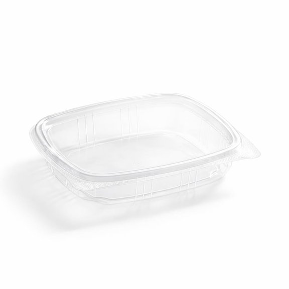 Glownary Clear RPET Deli Container, 16 oz Rectangular Hinged Clamshell, Stackable, 200 per Case, 7.2x6.4 Inch