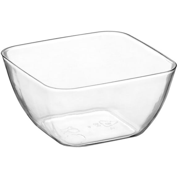 Glownary Clear Square Plastic Mini Bowl, 2.5 oz Capacity, BPA Free, Polystyrene Construction, 200 per Case, for Appetizers and Desserts