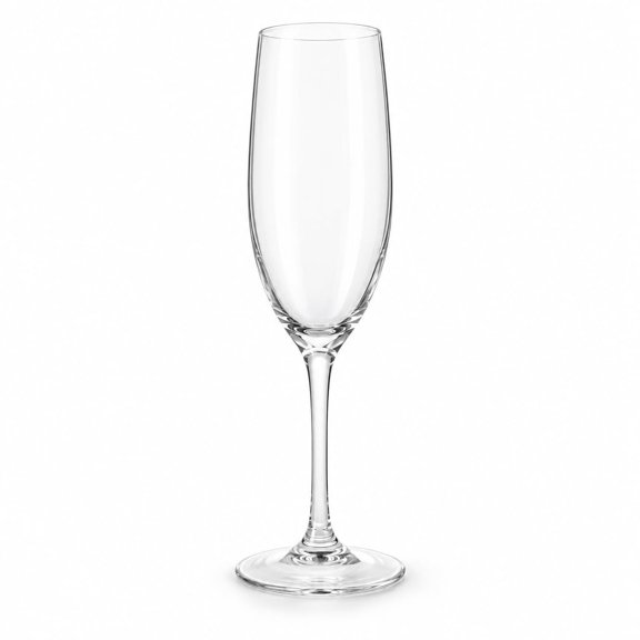Glownary Maia Flute Glass 9 oz Crystal Clear Stemmed, Pack of 6