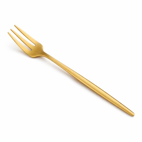 Glownary Odin Gold 5 3/8 Inch Extra Heavy Weight Forged Oyster Fork, 18/8 Brushed Stainless Steel, 12 per Case