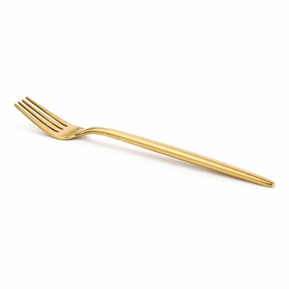 Glownary Odin Gold Salad Fork, 18/8 Stainless Steel, 7 5/16 Inch, Extra Heavy Weight, Brushed Finish, Teardrop Style, 12 per Case