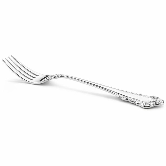 Glownary Ophelia Extra Heavy Weight Salad and Dessert Fork, 18/10 Stainless Steel, 7 Inch, Silver, Mirrored Polished Finish, Floral Scroll Design, 12 per Case