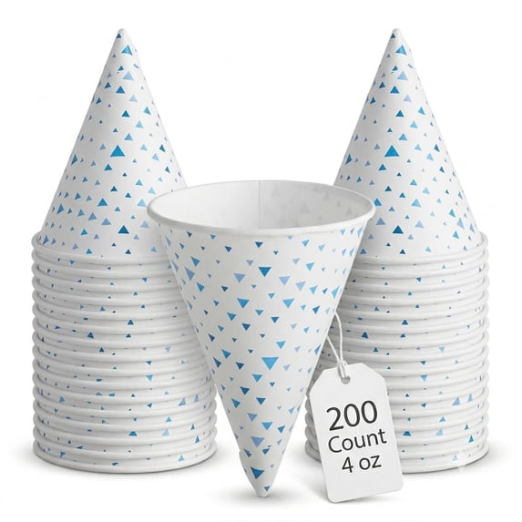 Glownary Paper Cone Cups 4 oz, 200 Count, White - Walmart.com