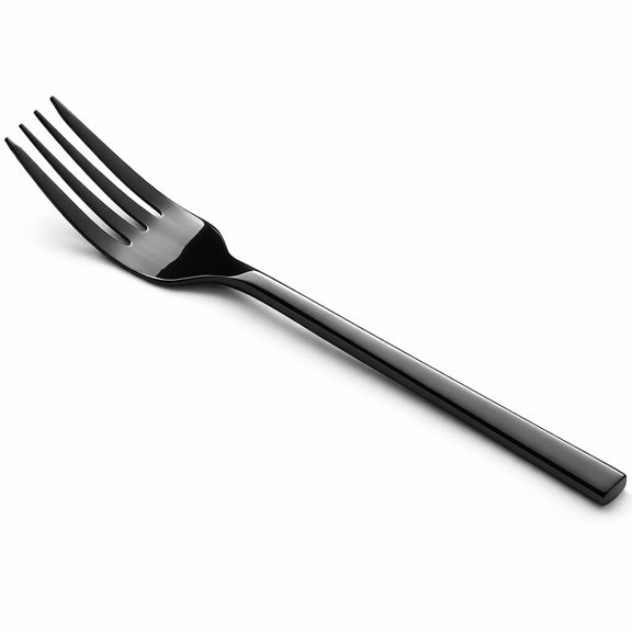 Glownary Phoenix Black Stainless Steel Salad Fork, 7 5/16 Inch Forged Dessert Fork, 18/0 Mirror Polished Finish, 12 Count