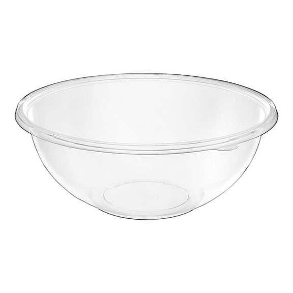 Glownary Round Catering Bowl, 320 oz, Clear PET Plastic, 15.25 x 7 x 6 Inches, Stackable, BPA Free, 25 per Case