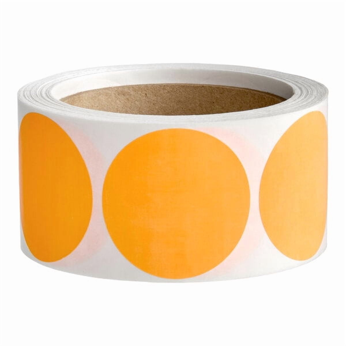 Glownary Round Inventory Labels, 2 inch Diameter, Fluorescent Orange ...
