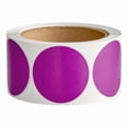 thumbnail image 1 of Glownary Round Paper Labels, 2 Inches Diameter, 500 Per Roll, Purple, Permanent Adhesive, 1 of 4