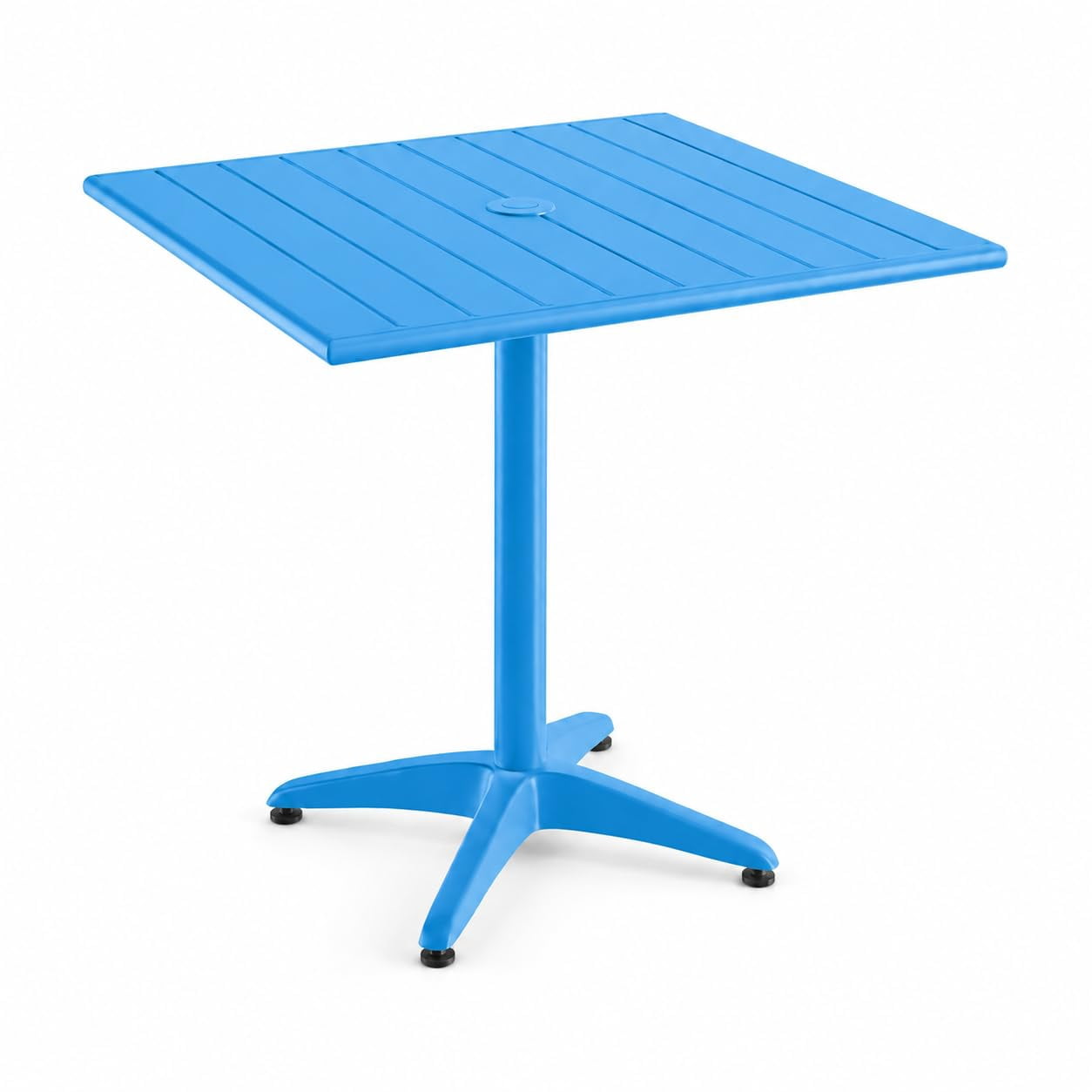 Glownary Square Outdoor Dining Table, Blue Powder-Coated Aluminum, 32 x ...