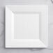 Glownary Square Plastic Dinner Plate, 10 Inch, White, BPA Free, Wide Rim, for Events and Weddings, 10 Count Sample Pack