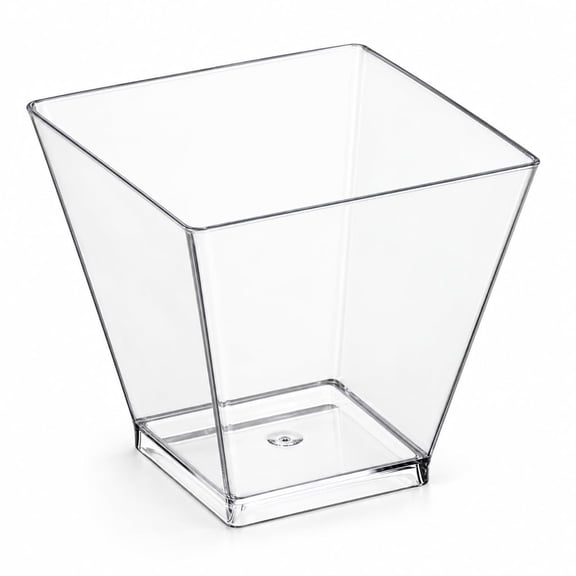 Glownary Square Shot Glass, Clear Plastic, 2 oz, Disposable, 320 Count Case, for Catering and Events