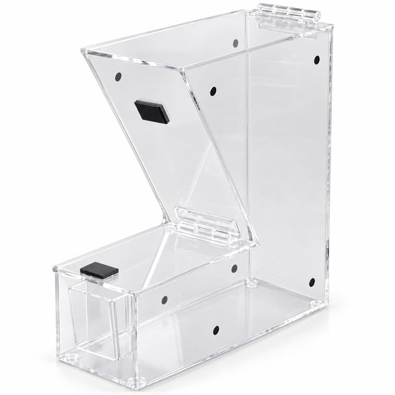 Glownary Stackable Candy Topping Dispenser with Scoop Holster, Acrylic, Clear, Hinged Lid, 11 x 4 x 11 Inches
