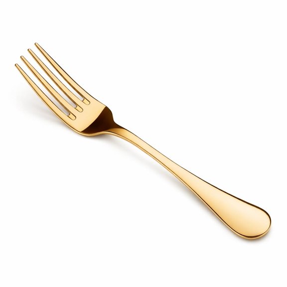 Glownary Vernon Gold Heavy Weight Dinner Fork, 18/0 Stainless Steel, 7.5 Inch, Mirror Polish Finish, Dishwasher Safe, 12/Case