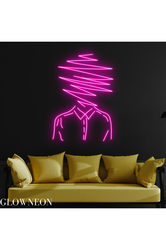 Abstract Man Neon Sign, Abstract Man Led Sign, Gift For Him