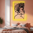 thumbnail image 1 of Glowneon African American One Line Wall Art, Woman Line Art Portrait, 1 of 5