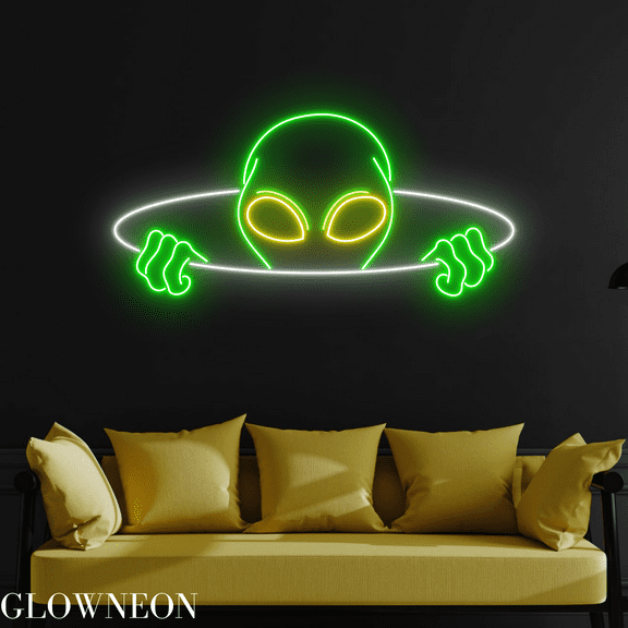 Glowneon Alien Hide And Seek Neon Sign, Alien Led Sign, Gift For Kids