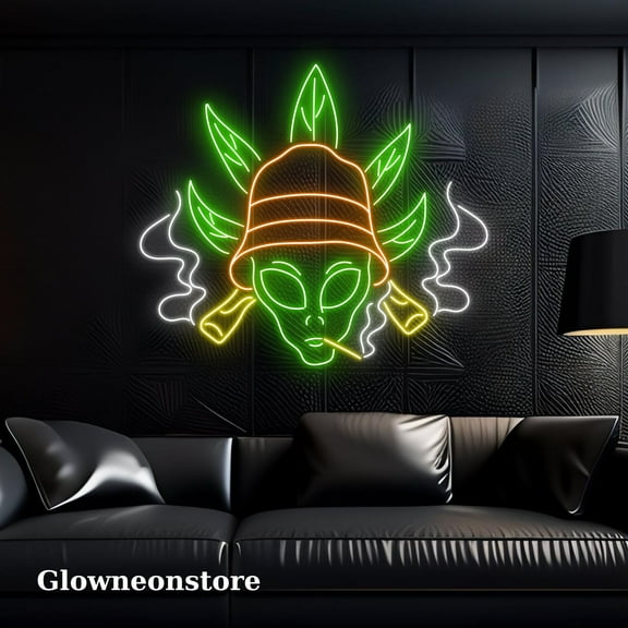 Glowneon Alien Neon Sign, Alien Led Light, Alien Wall Decor, Alien Art Sign, Alien Night Light