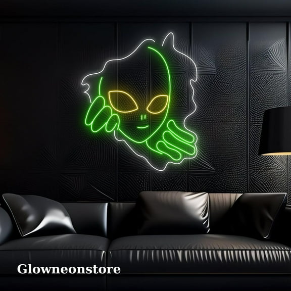 Glowneon Alien Neon Sign, Alien Led Light Sign, Alien Sign, Alien Neon Light, Alien Wall Decor
