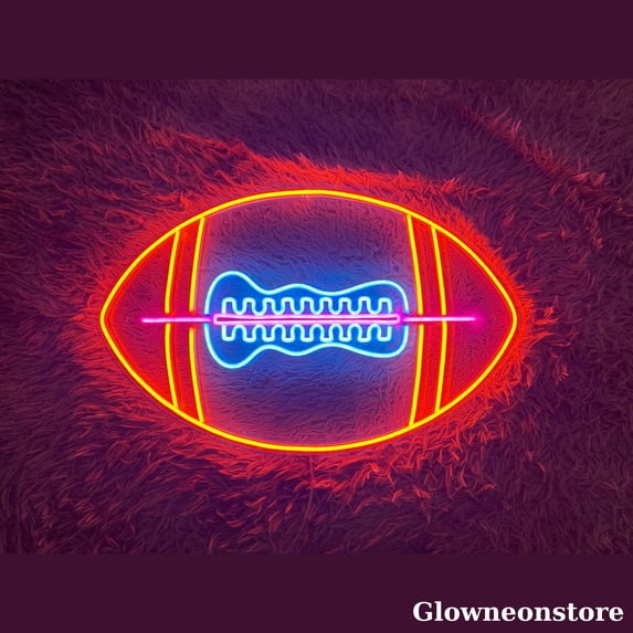 Glowneon American Football Neon Sign, Rugby Led Sign, American Football Ball Neon Light