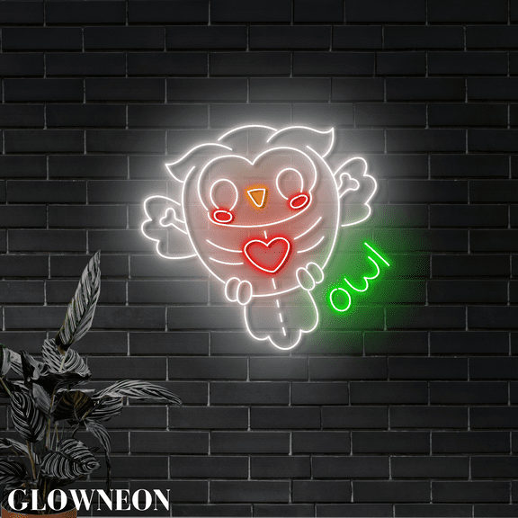Glowneon Animal Dead Day Neon Sign, Owl Mexican Dead Day Led Wall Art