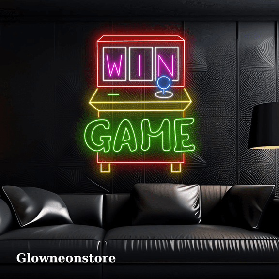Glowneon Arcade Neon Sign, Game Machine Led Sign, Retro Game Led