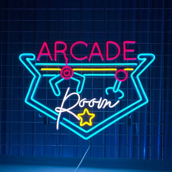 Glowneon Arcade Room Neon Sign, Arcade Machine Game Retro Led Sign